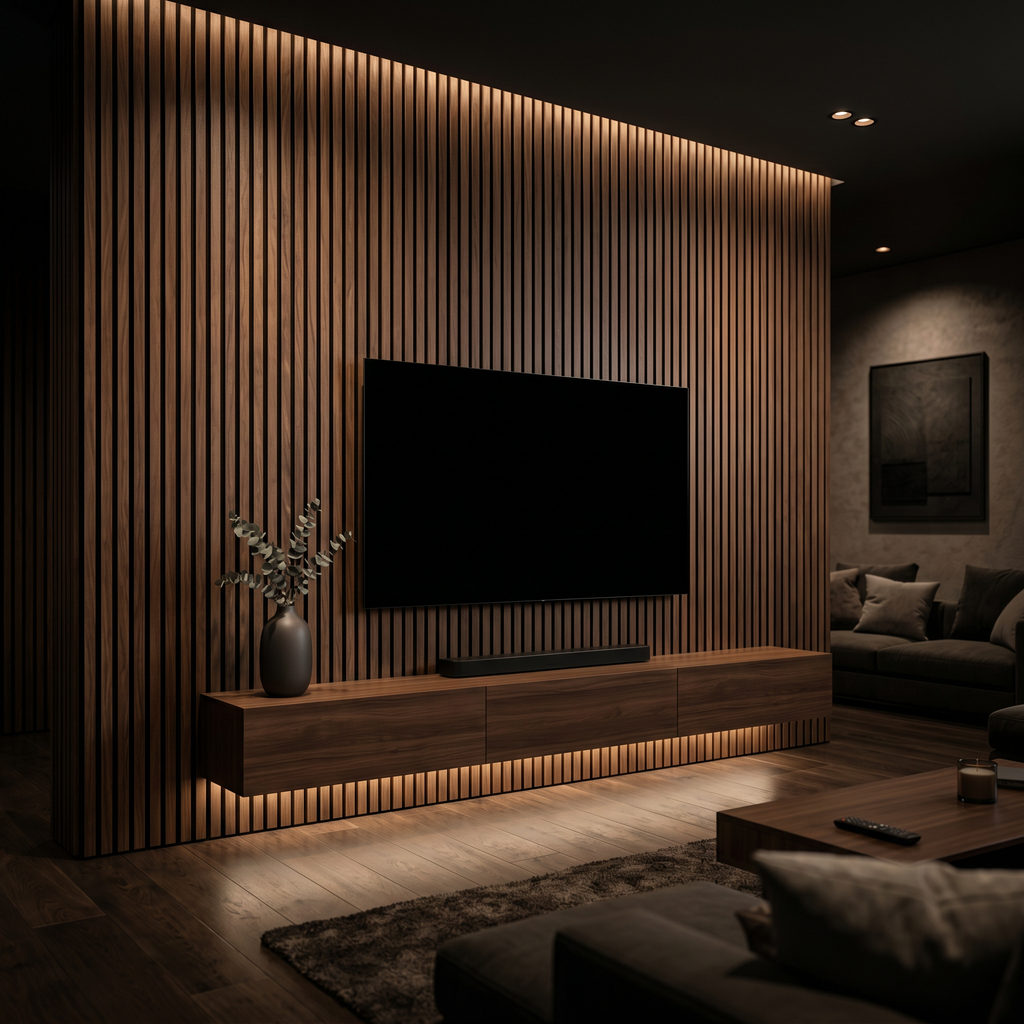 Grand Oak Walnut Wall Panel — 270 × 110 cm