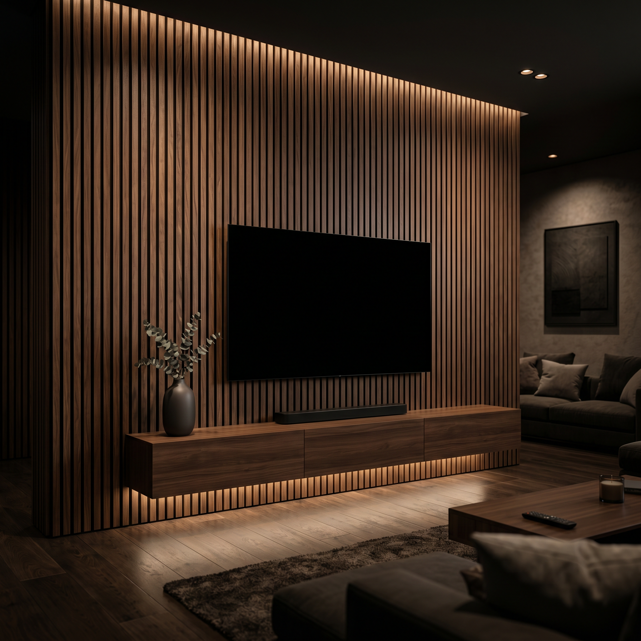 Grand Oak Walnut Wall Panel — 270 × 110 cm