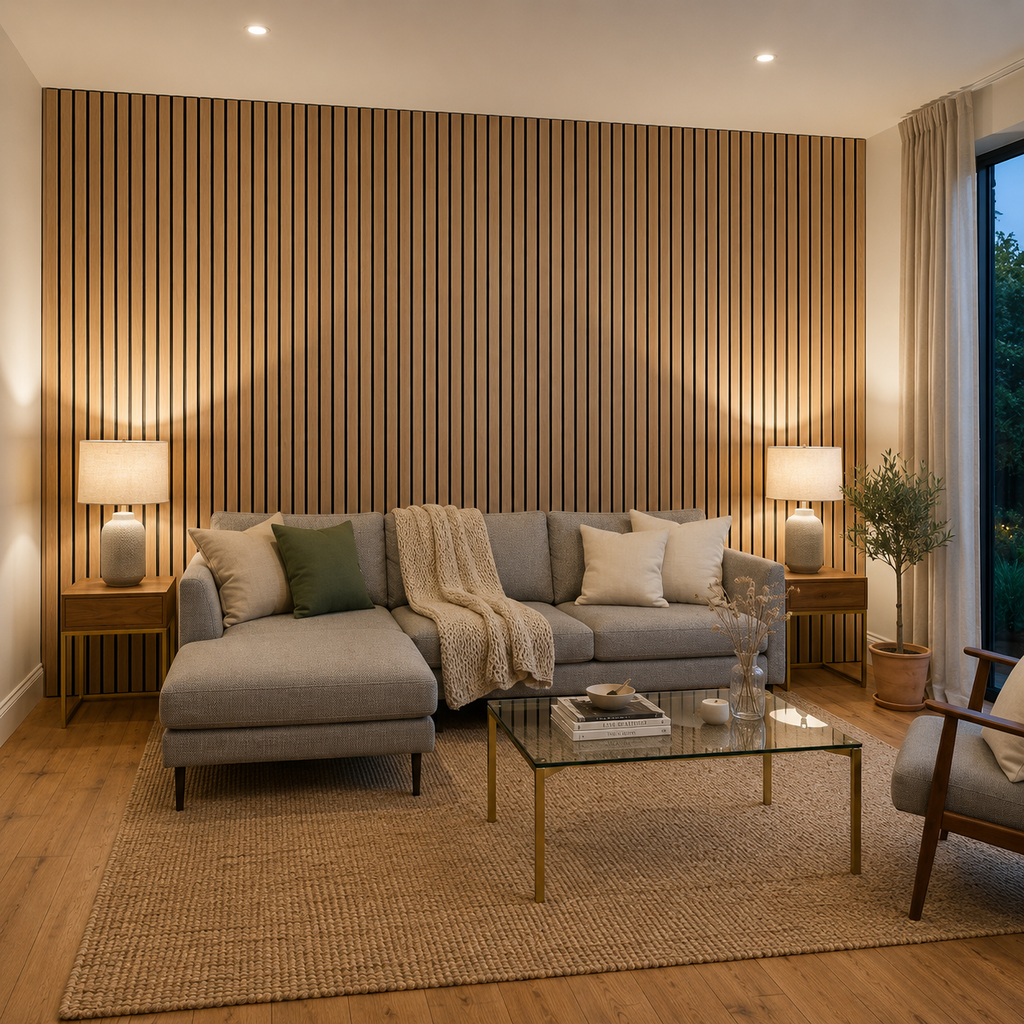 Grand Oak Walnut Wall Panel — 270 × 110 cm