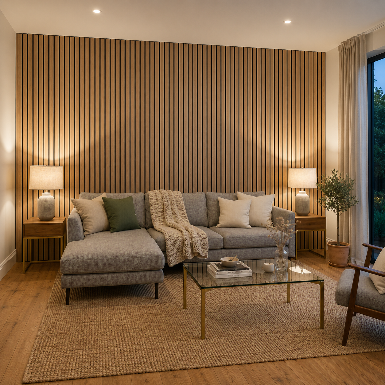 Grand Oak Walnut Wall Panel — 270 × 110 cm